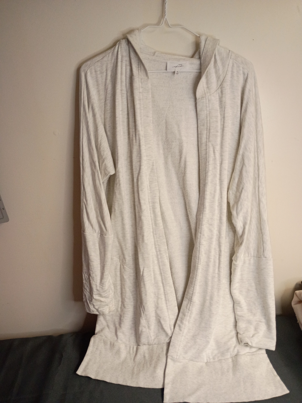 Soma Off-White Open-Front Hooded Cardigan
